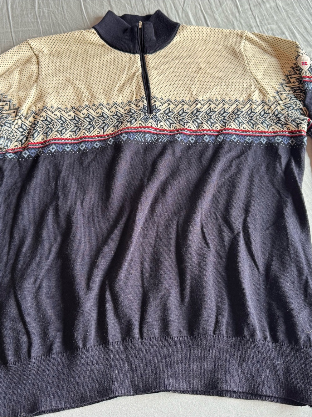 Dale of Norway Fair Isle Merino Wool Zip Sweater Men's XXL